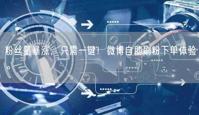 粉丝量暴涨，只需一键！微博自助刷粉下单体验。