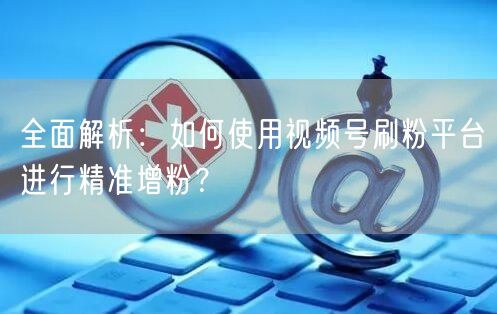全面解析：如何使用视频号刷粉平台进行精准增粉？