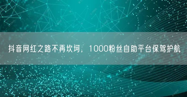 抖音网红之路不再坎坷，1000粉丝自助平台保驾护航