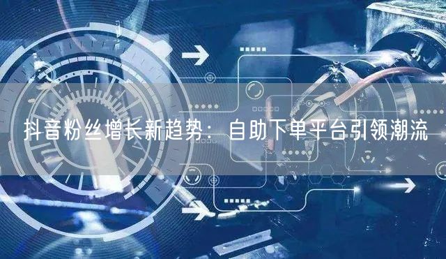 抖音粉丝增长新趋势：自助下单平台引领潮流