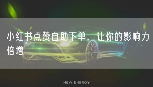 小红书点赞自助下单，让你的影响力倍增