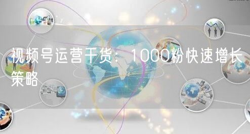 视频号运营干货：1000粉快速增长策略