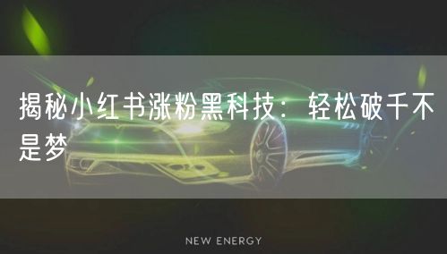 揭秘小红书涨粉黑科技：轻松破千不是梦