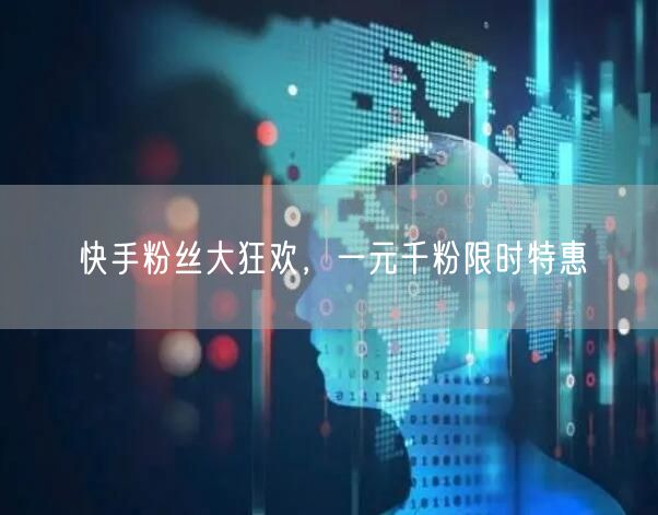 快手粉丝大狂欢，一元千粉限时特惠